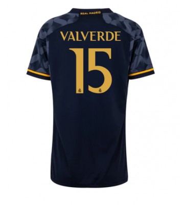 Maillot de foot Real Madrid Federico Valverde #15 Extérieur Femmes 2023-24 Manches Courte